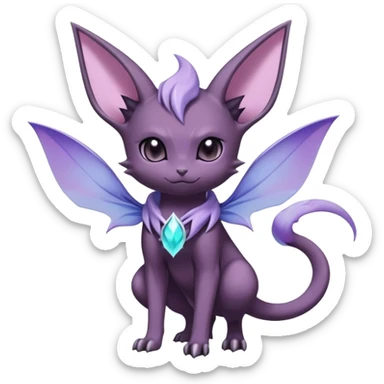 Shiny Dark Cute Edgy Cool Ethereal Espeon-Haunter-Nidorino-fusion-hybrid full body  sticker