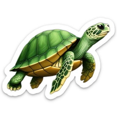 Tortue sur un oiseau  sticker