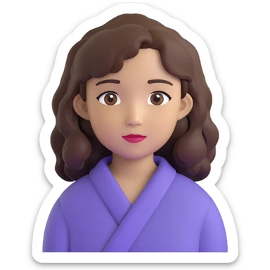 portrait of an Asian girl with medium brown wavy hair and brown eyes sticker