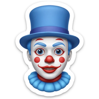 blue clown with blue hat sticker