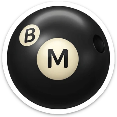 Black pull Ball with MB written on it. Nothing else no holes or anything. sticker