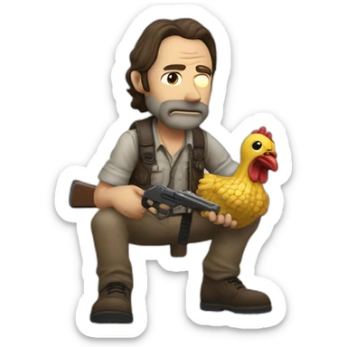 The walking dead (rick grimes) eat chiken sticker