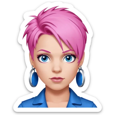 P!nk Singer with pink hair, blue eyes sticker