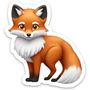 A red fox and a snowy arctic fox sticker