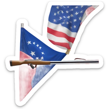 Colorguard rifle with flag sticker