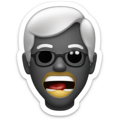 même du noir qui à la bouche ouverte et les main sur la tête sticker