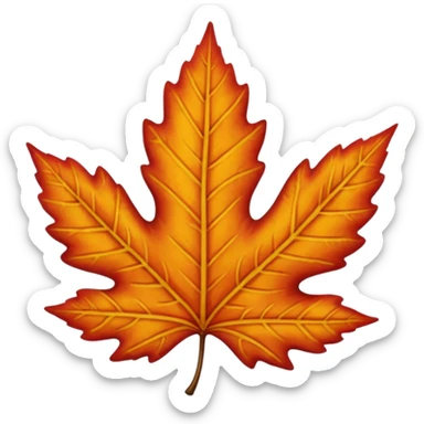 emoji of fall leaf sticker