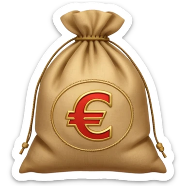 classic tied money sack with CZK sign, Apple emoji style, subtle shine, smooth shading sticker