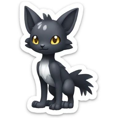Cute cool shiny fantasy dark-shadow-themed animal hybrid Fakemon full body sticker