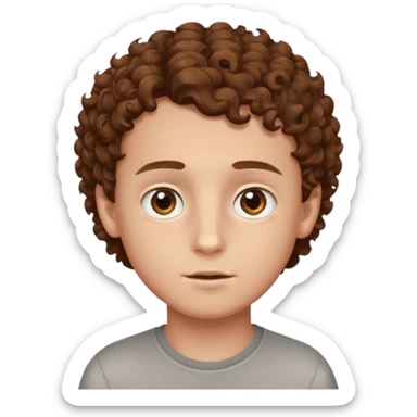 a boy with hazel eyes and curlyish brown hair and a humungos forehead like huuuuuuuuuuuuuge sticker