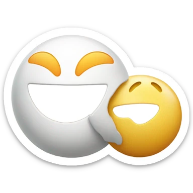 emoji eating two sphere shaped things connected my a stretchy piece of skin sticker