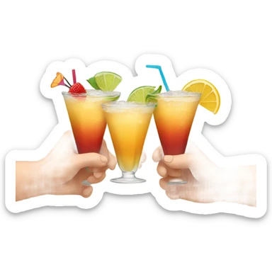 Three cocktails in hands sticker