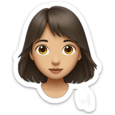 Fille Brune déguisée en Totoro sticker