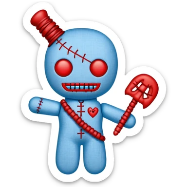 carolina blue and red voodoo doll sticker