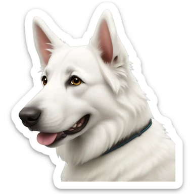 White swiss shepherd dog sticker
