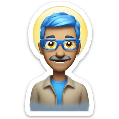 Australian dad with blue ring of light on top of his head sticker