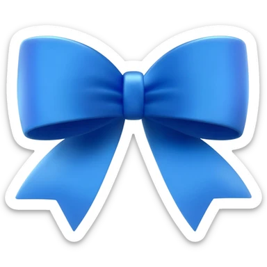Blue bow sticker