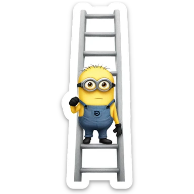 Minion with ladder sticker