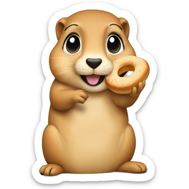 prairie dog eating bagel sticker