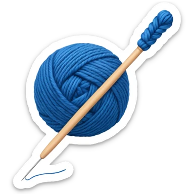 ball of wool with a knitting needle sticker