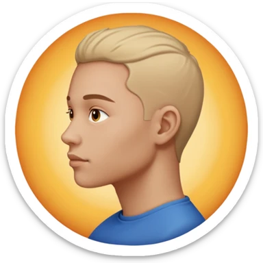 un personnage a partir du buste dans un rond en mode photo de profil sticker