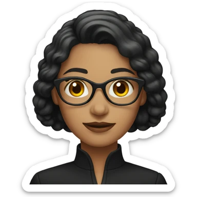 smart woman in black outfit sticker