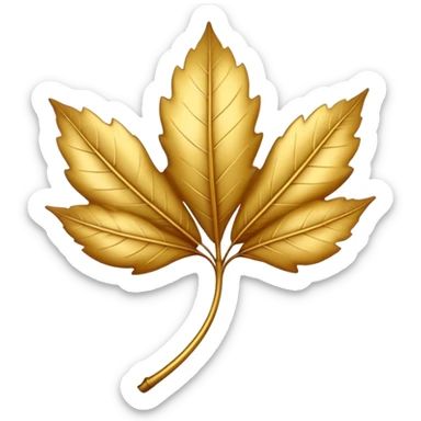 an elegant golden leaf, a bit round but minimal and elicits a feeling of rarity sticker