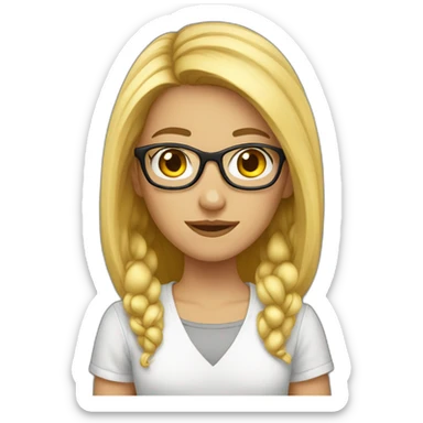 White Geek girl sticker