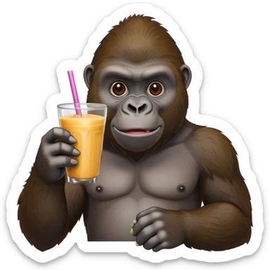 gorille avec un smoothie sticker