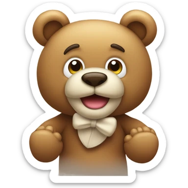Urso de peluche com uma gravata sticker