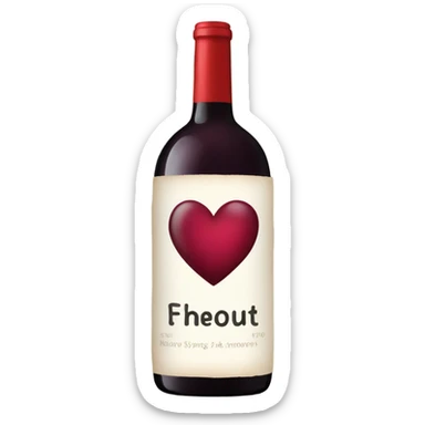 Wine with heart label sticker