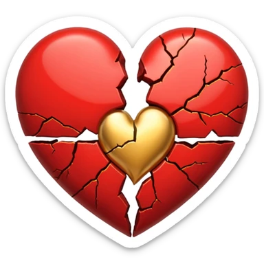 Make a heart with one crack down the middle making it split into two. Fill the crack fully with gold so that it looks like a normal heart with gold cracks on it sticker