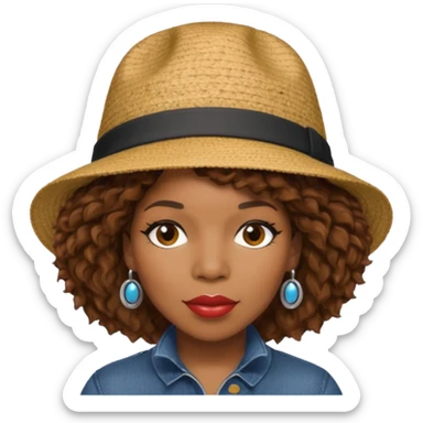 Macy Gray with brown hair sticker