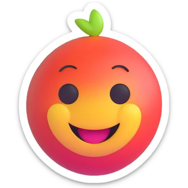 3D smiley emoji, round shape, heart eyes, with the text "cuki" sticker