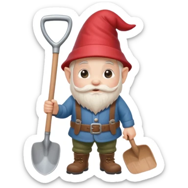 gnome with shovel sticker