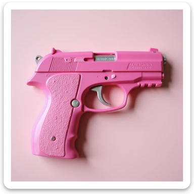 Pink heart pistol sticker