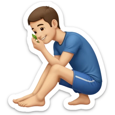 Man Sniffing his feet sticker