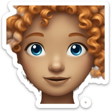 curly haired ginger girl with blue eyes sticker