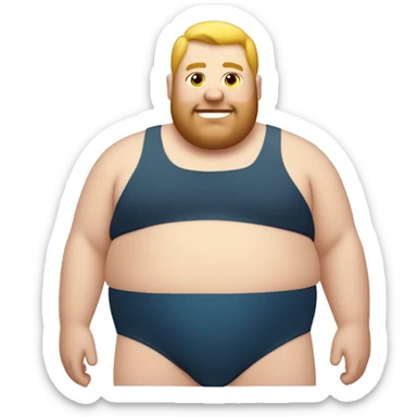fat man wearing speedo sticker