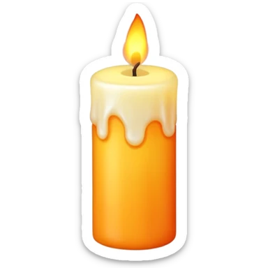 lit candle with flame sticker