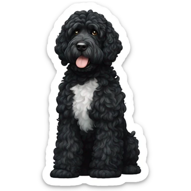 Black Portuguese water dog  sticker