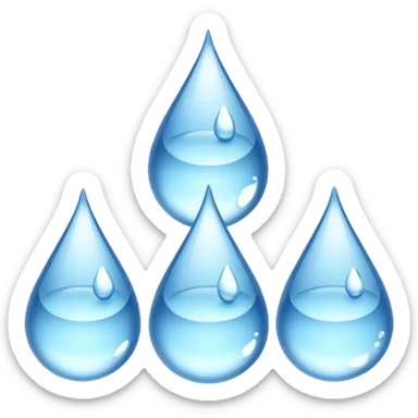 3 water droplets stack on top of each other vertically with two water droplets on the sides; 5 droplets total sticker
