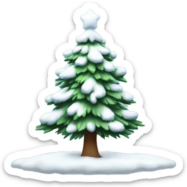 snow on christmas tree sticker