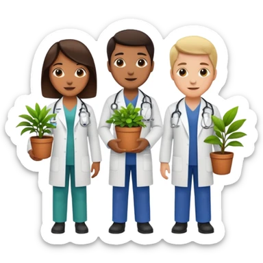 Doctors Carrying Plants sticker