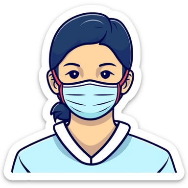 disposable surgical face mask for covid protection, isolated sticker