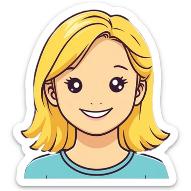 blonde girl smiling portrait sticker