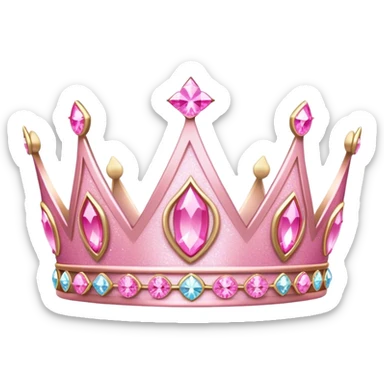 pink sparkly tiara sticker
