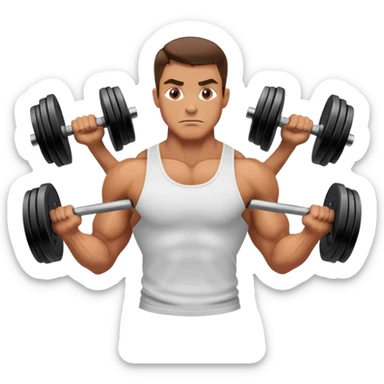 Hombre cargando pesas sticker