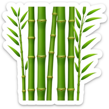 green bamboo stalks with leaves sticker