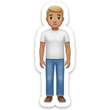 tall, stocky man wearing T-shirt and jeans sticker